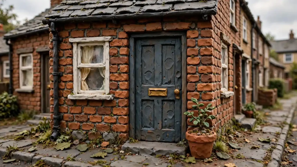 Closed front door of a British terraced house symbolising personal privacy.